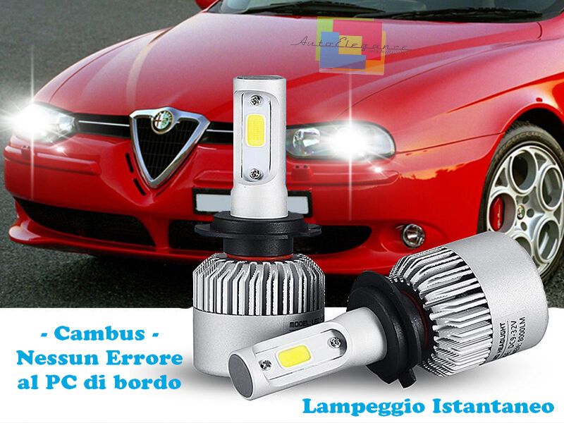 LED LOW BEAM LAMPS ALFA ROMEO 156 97-05 INSTANT FLASH 6000K