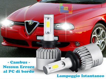 LED LOW BEAM LAMPS ALFA ROMEO 156 97-05 INSTANT FLASH 6000K