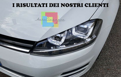 VW GOLF 7 VII 2012 IN POI FARI ANTERIORI SPORTIVI DOPPIA U LED DIURNE FANALI GTI