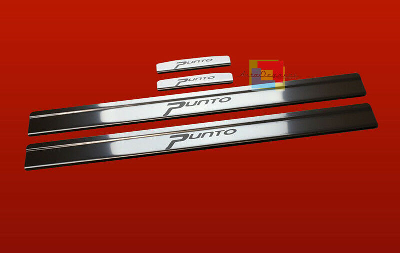 FIAT GRANDE PUNTO 2005-2012 CHROME ADHESIVE DOOR SILL SPORT LOOK 4 PIECES
