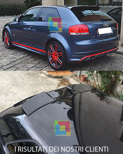 ALETTONE SUL TETTO RS3 - AUDI A3 8P 3 PORTE 03-12 SPOILER POSTERIORE AUTOELEGANCERICAMBI