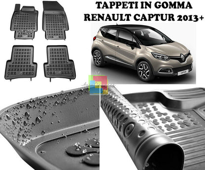 RENAULT CAPTUR 2013 IN POI TAPPETINI AUTO IN GOMMA - TAPPETI TOP QUALITA -1-