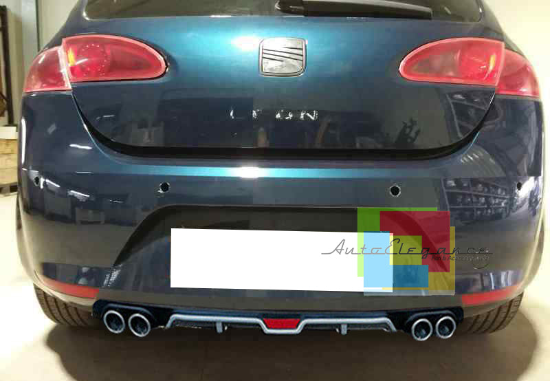 SEAT LEON 1P 2005-2011 REAR DIFFUSER UNDER BUMPER FOUR TIP ABS