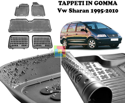 Vw Sharan 1995-2010 7 posti TAPPETINI AUTO IN GOMMA - TAPPETI TOP QUALITA -1-