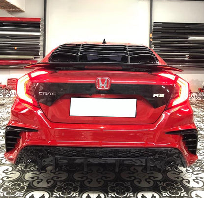 HONDA CIVIC X 2015+ REAR WINDOW LOUVER SPOILER ABS BLACK RS LOOK