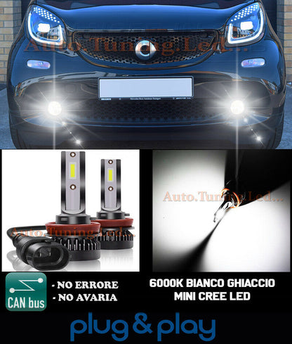LAMPADE FENDINEBBIA A LED CREE SMART 453 CAMBUS BIANCO GHIACCIO 8000LM