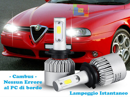 LAMPADE ABBAGLIANTI LED ALFA ROMEO 156 97-05 LAMPEGGIO ISTANTANEO 6000K ---