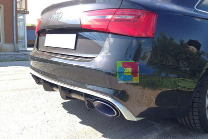 SPOILER SOTTO PARAURTI + TERMINALI ACCIAIO AUDI A6 4G 2010-2014 DIFFUSORE RS6