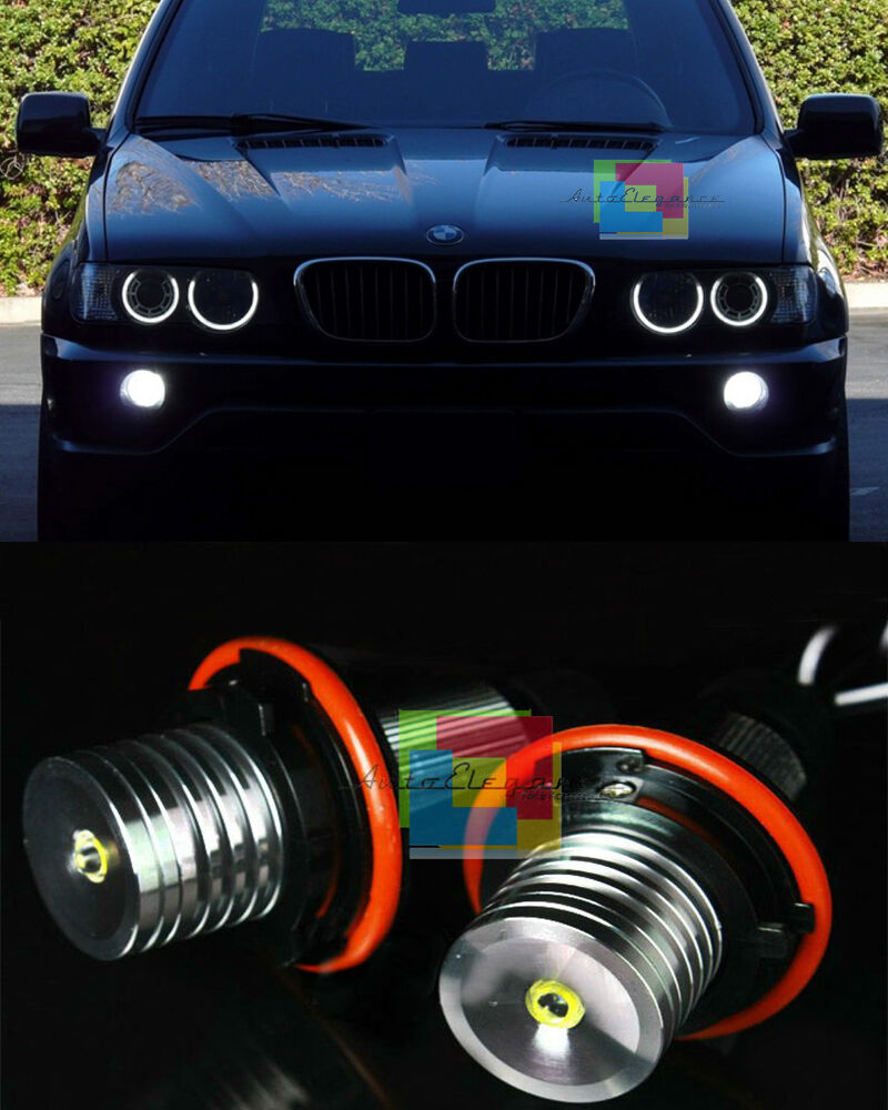 LAMPADE ANGEL EYES BMW X5 E53 2000-2006 6000K LED BIANCO NO ERROR