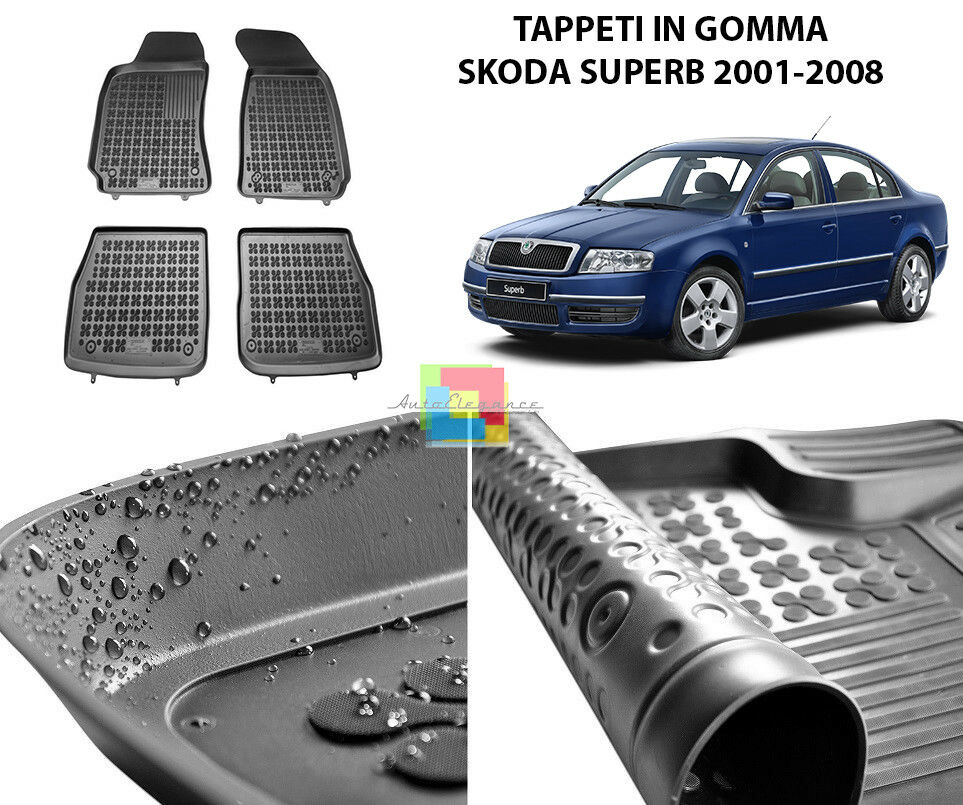 SKODA SUPERB 2001-2008 TAPPETINI AUTO IN GOMMA - TAPPETI TOP QUALITA -1-
