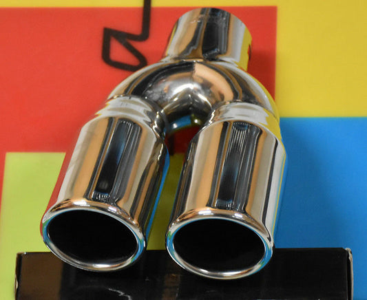CHROME DUAL EXHAUST TIP STAINLESS STEEL FOR AUDI A3 8V 2012 ONWARDS