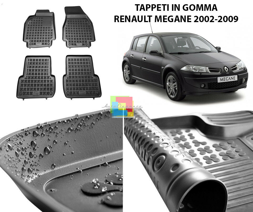 RENAULT MEGANE 2002-2009 TAPPETINI AUTO IN GOMMA - TAPPETI TOP QUALITA -1-