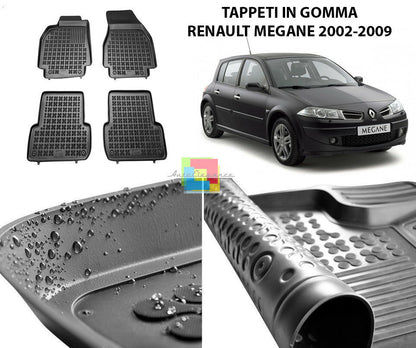 RENAULT MEGANE 2002-2009 TAPPETINI AUTO IN GOMMA - TAPPETI TOP QUALITA -1-