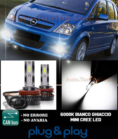 OPEL MERIVA A CAMBUS CREE LED FOG LIGHTS ICE WHITE 8000LM