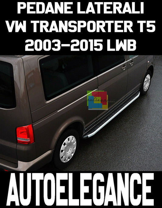 VW TRANSPORTER T5 2003-2015 LWB PEDANE LATERALI SOTTO PORTA ANTISCIVOLO .-
