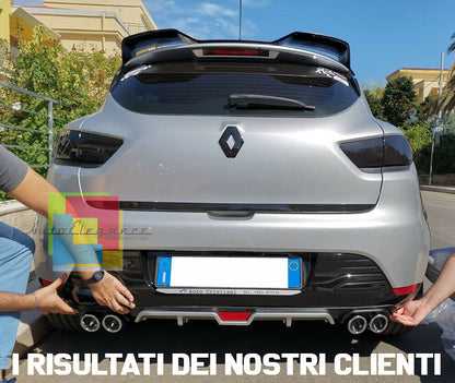 DIFFUSORE POSTERIORE RENAULT CLIO IV 2012+ SOTTO PARAURTI QUATTRO TERMINALI ABS