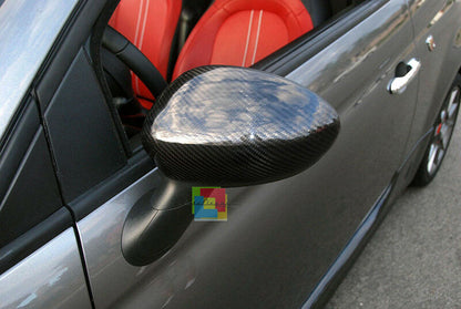 COPERTURE CARBON SPECCHI IN ABS CALOTTE SOSTITUTIVE FIAT 500 DAL 2007+ AUTOELEGANCERICAMBI