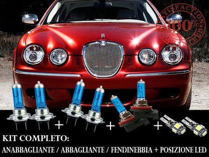 JAGUAR S-TYPE 1999-2007 COMPLETE SET BLUE XENON LAMPS + LED POSITION