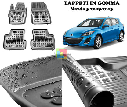 MAZDA 3 2009-2013 TAPPETINI AUTO IN GOMMA - TAPPETI TOP QUALITA -1-