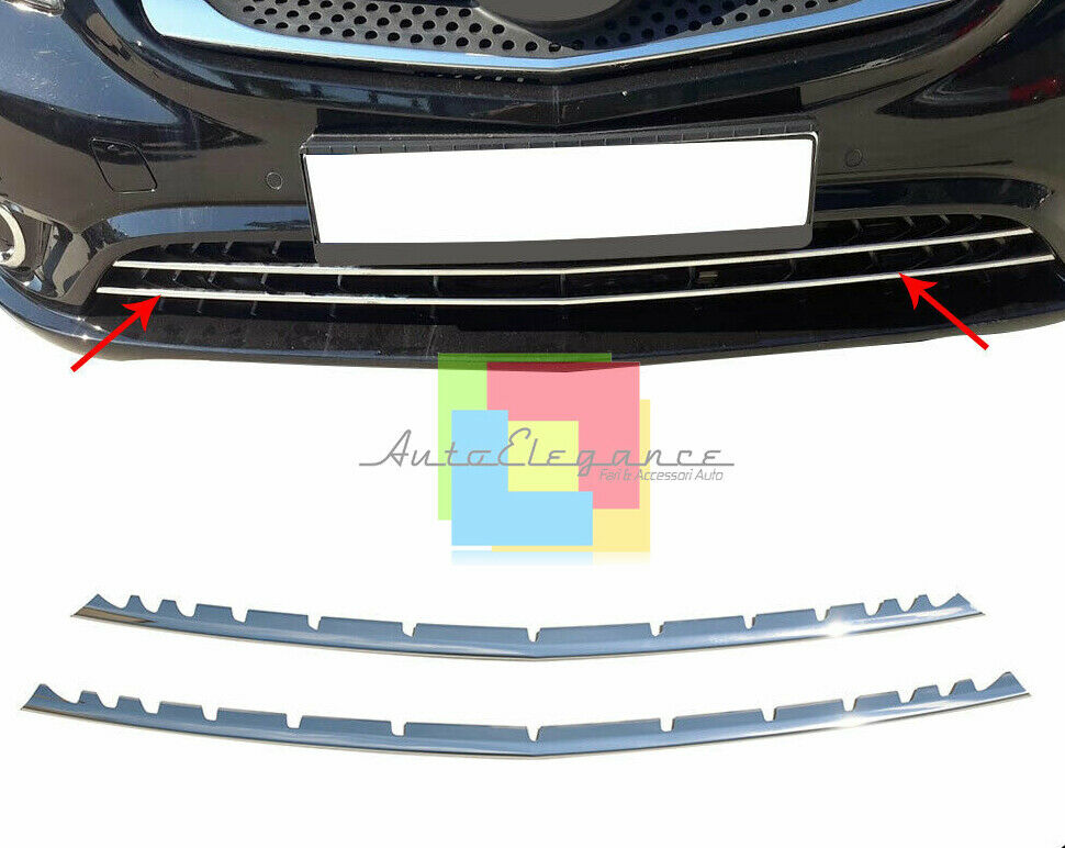 MERCEDES VITO w447 2014+ 2x FRONT CHROME MOULDINGS ADHESIVE 3M