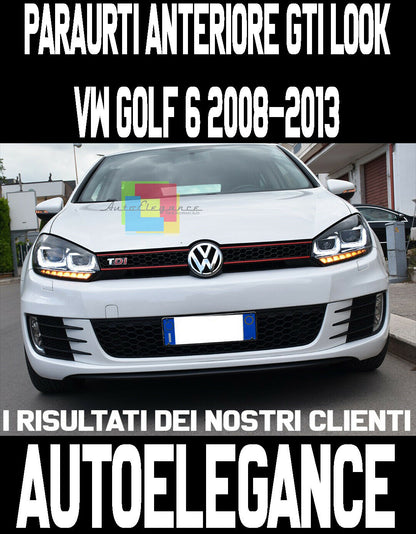 VW GOLF 6 VI 2008-2012 PARAURTI ANTERIORE COMPLETO LOOK GTI + FENDINEBBIA