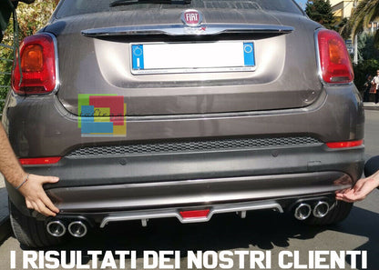 FIAT 500X FROM 2014+ REAR DIFFUSER UNDER BUMPER FOUR TIP ABS