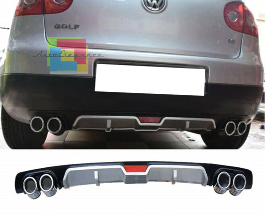 VW GOLF 5 V 03-08 SOTTO PARAURTI POSTERIORE DIFFUSORE QUATTRO TERMINALI ABS