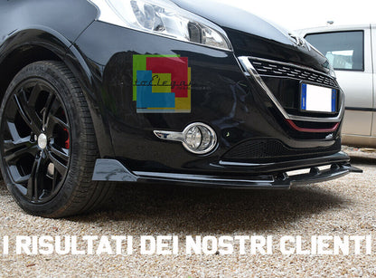 LAMA SOTTO PARAURTI ANTERIORE PEUGEOT 208 ABS LOOK SPORTIVO NERO LIP SPOILER