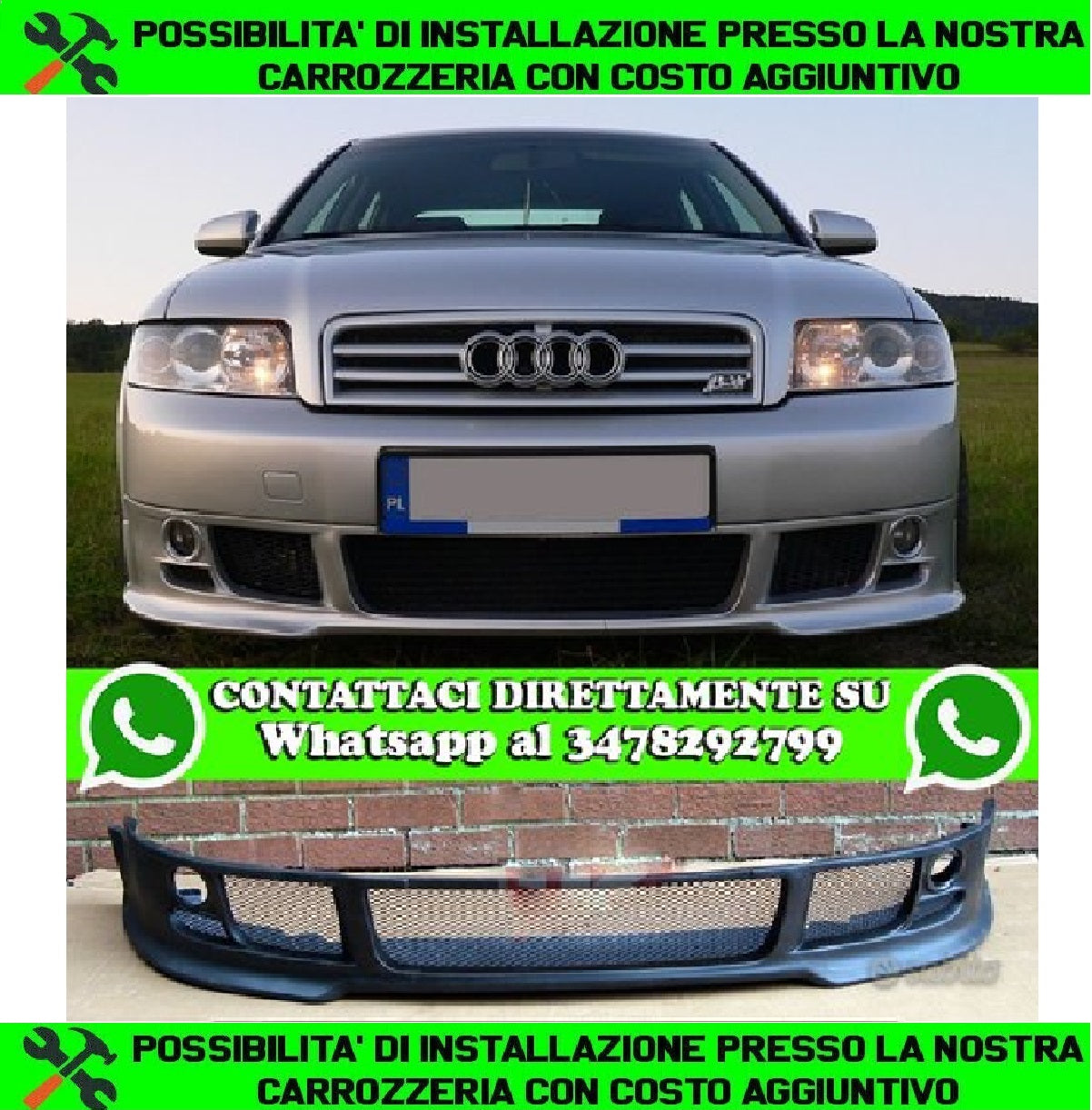 AUDI A4 B6 2000-2004 SOTTOPARAURTI ANTERIORE ABT LOOK AUTOELEGANCERICAMBI