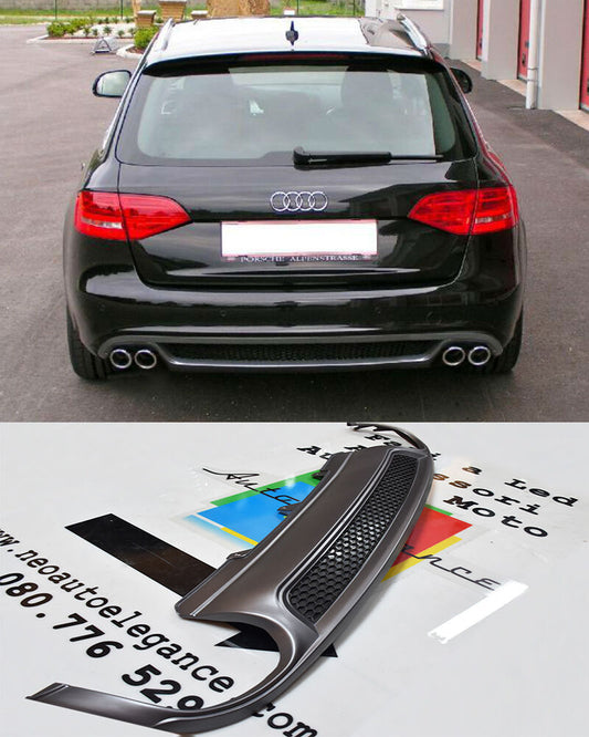 S-LINE DIFFUSER UNDER BUMPER AUDI A4 B8 8K 08-12 DOUBLE EXHAUST - IN ABS