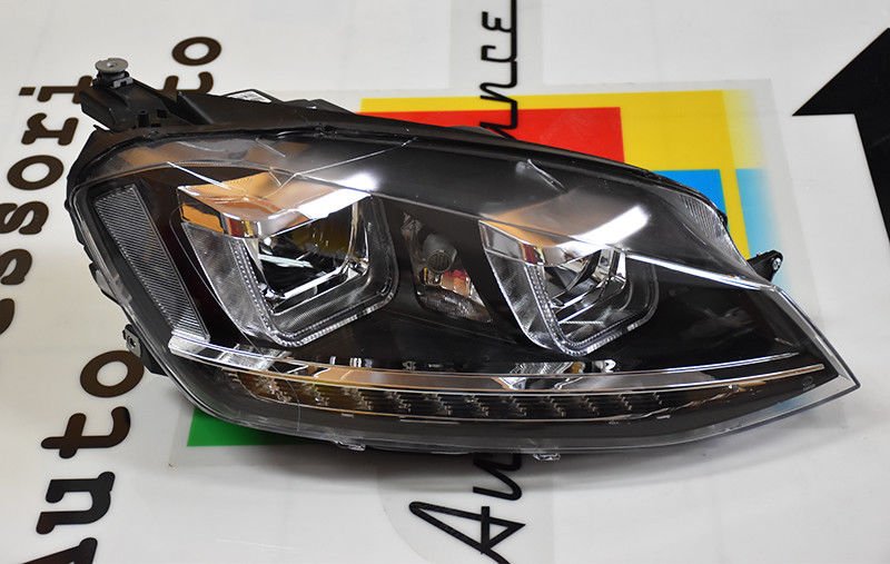 VW GOLF 7 VII FROM 2012 ONWARDS DOUBLE U LED HEADLIGHTS DAYTIME LIGHTS GTI LOOK