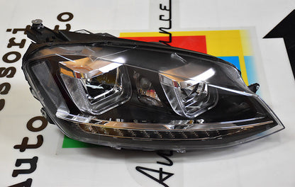 VW GOLF 7 VII FROM 2012 ONWARDS DOUBLE U LED HEADLIGHTS DAYTIME LIGHTS GTI LOOK