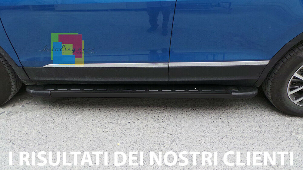 VW TIGUAN AD1 II 2016+ PEDANE LATERALI SOTTOPORTA ANTISCIVOLO NERE - NEW