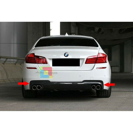 UNDER BUMPER BMW 5 SERIES F10 F11 2010-2014 DIFFUSER DOUBLE EXHAUST ABS BLACK