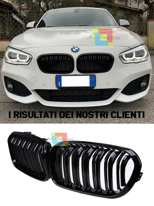 GRIGLIA ANTERIORE NERO LUCIDO M DOPPIA FASCIA BMW SERIE 1 F20 F21 2015-2017