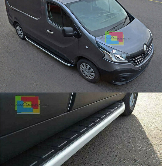 PEDANE LATERALI RENAULT TRAFIC PASSO CORTO 2014+ SOTTO PORTA ANTISCIVOLO