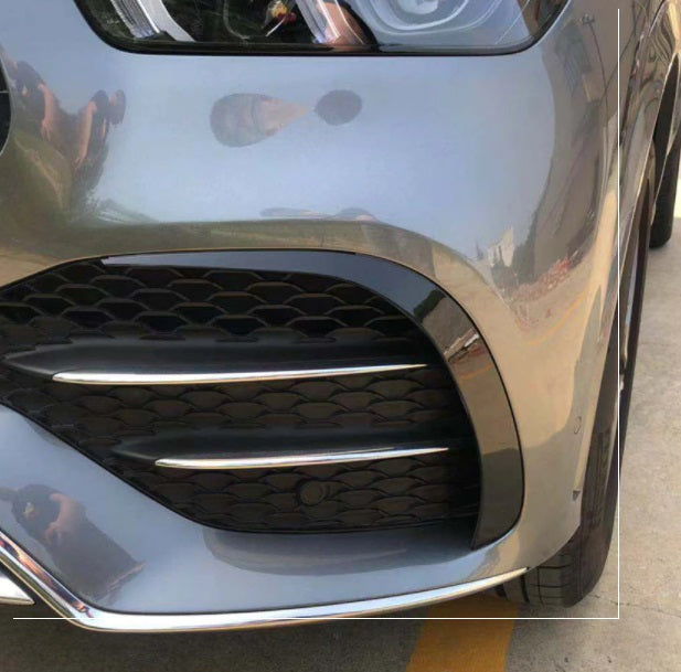 MERCEDES GLE W167 AMG PAIR OF FRONT BUMPER MOULDINGS AMG LOOK 3M FLAPS