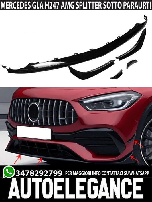 SPLITTER EXTENSION MERCEDES GLA H247 2020+ LIP AMG GLOSS BLACK