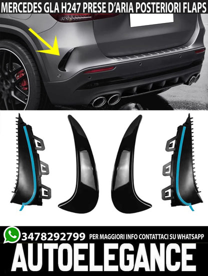 MERCEDES GLA H247 AMG PAIR OF REAR BUMPER MOULDINGS AMG LOOK 3M FLAPS