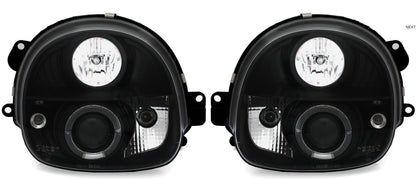 RENAULT TWINGO 1993-2007 FARI ANTERIORI NERI ANGEL EYES LENTICOLARI H1 / H1