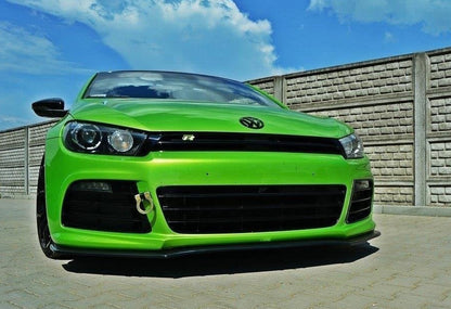 SPLITTER VW SCIROCCO RLINE BLADE UNDER FRONT BUMPER IN ABS GLOSSY BLACK 0155
