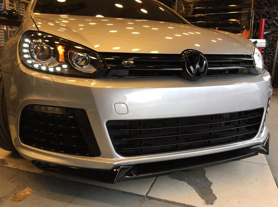 VW GOLF 6 RLINE 2008-2012 FRONT BUMPER SPLASH GUARD ABS SPLITTER BLACK
