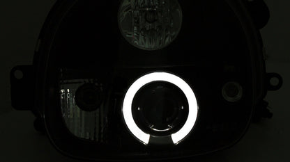 RENAULT TWINGO 1993-2007 FARI ANTERIORI NERI ANGEL EYES LENTICOLARI H1 / H1