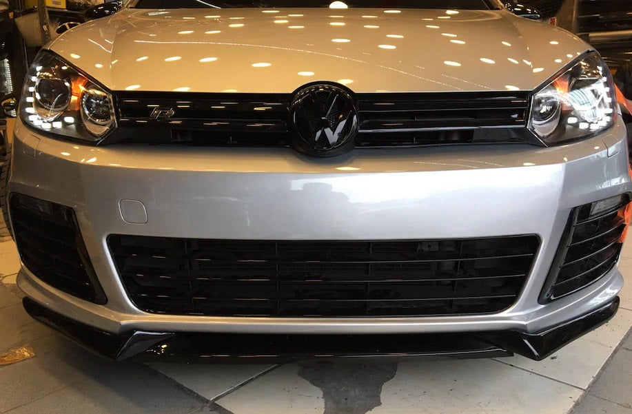 VW GOLF 6 RLINE 2008-2012 FRONT BUMPER SPLASH GUARD ABS SPLITTER BLACK