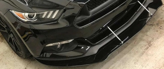 FORD MUSTANG 2015+ FRONT BUMPER SPLITTER GLOSS BLACK ABS BLADE