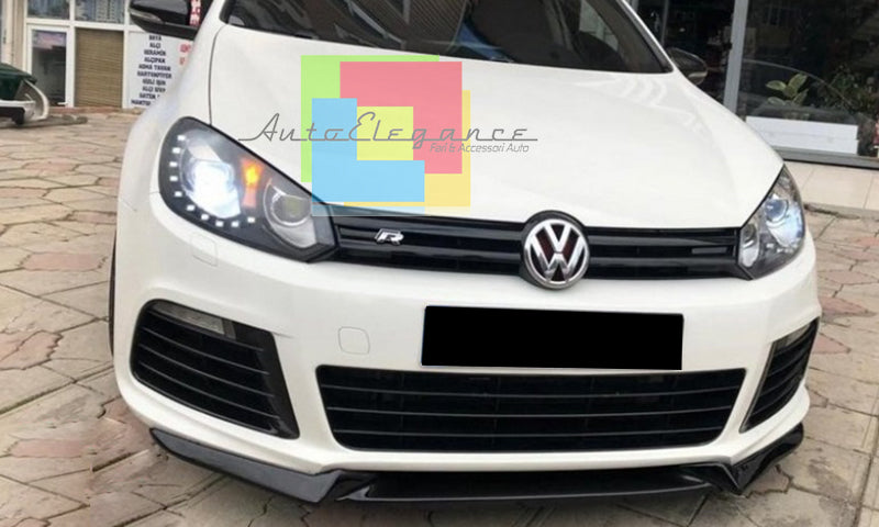 VW GOLF 6 RLINE 2008-2012 FRONT BUMPER SPLASH GUARD ABS SPLITTER BLACK