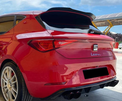 SEAT LEON 2020+ SPOILER POSTERIORE TETTO AGGIUNTIVA ALA NERO LUCIDO 0039
