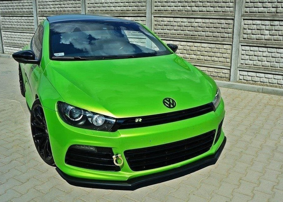 SPLITTER VW SCIROCCO RLINE BLADE UNDER FRONT BUMPER IN ABS GLOSSY BLACK 0155
