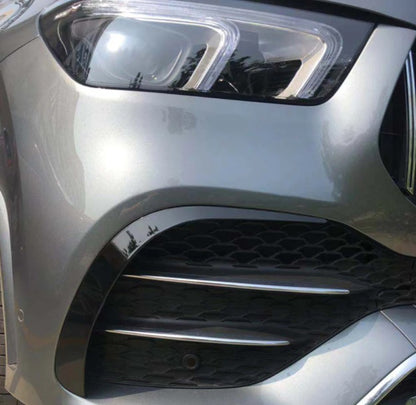 MERCEDES GLE W167 AMG PAIR OF FRONT BUMPER MOULDINGS AMG LOOK 3M FLAPS