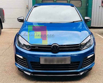 VW GOLF 6 RLINE 2008-2012 FRONT BUMPER SPLASH GUARD ABS SPLITTER BLACK